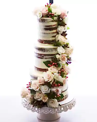 Gül Süslemeli Şeker Hamursuz Pasta