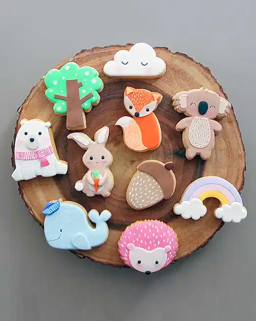 hayvan kurabiye – ayıcık, tilki ve tavşan süslemeli