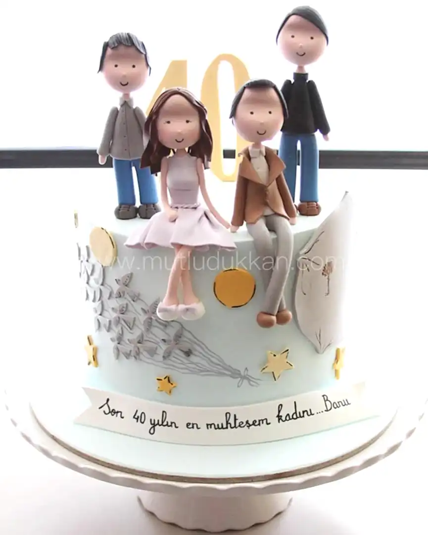 aile temalı pasta – küçük prens 40 yaş kutlama pastası