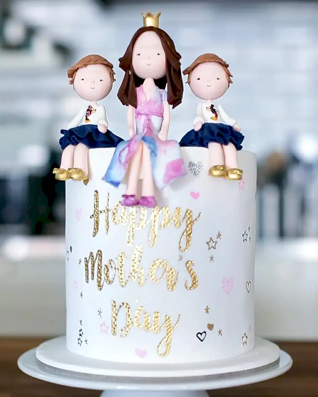 anneler günü pasta – anne ve çocuk figürlü kutlama pastası