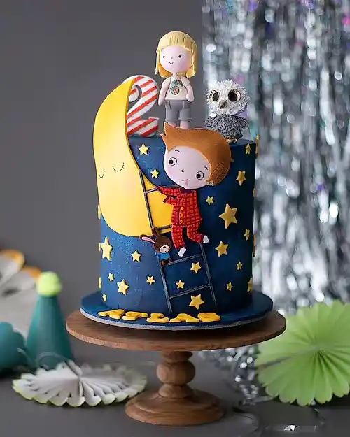 aydede pasta – yıldızlarla süslenmiş çocuk pastası