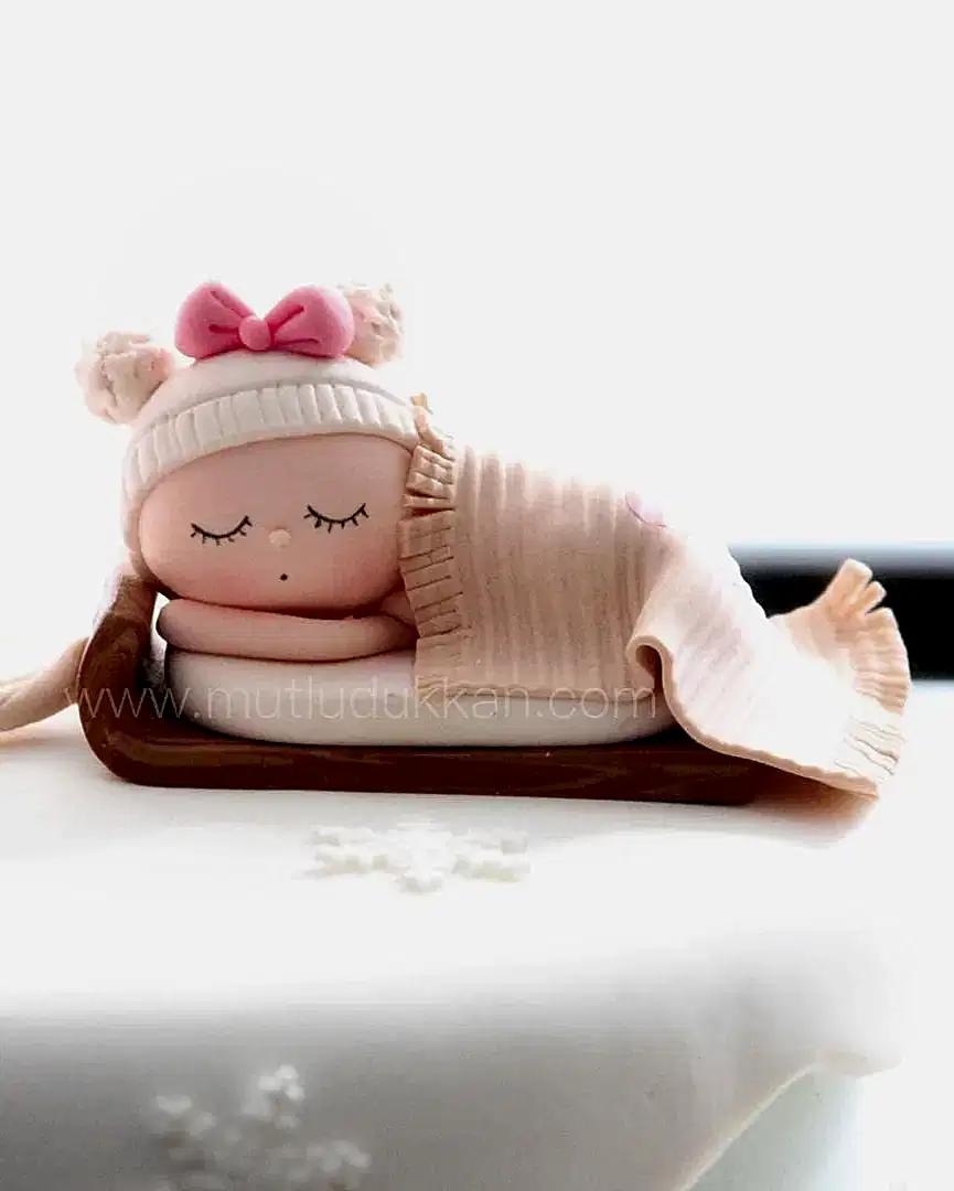 bebek doğum pasta – melek anne ve kar tanesi pastası