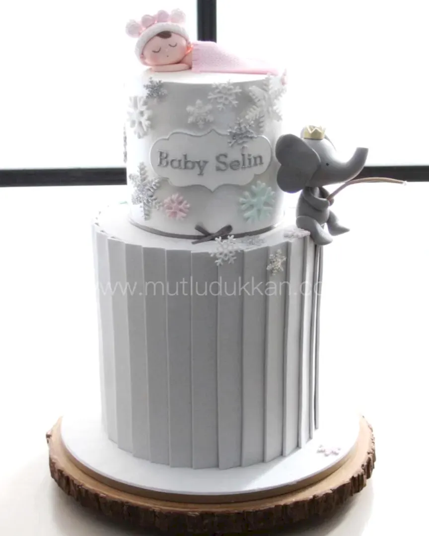 bebek doğum pastası – kız baby shower pastası