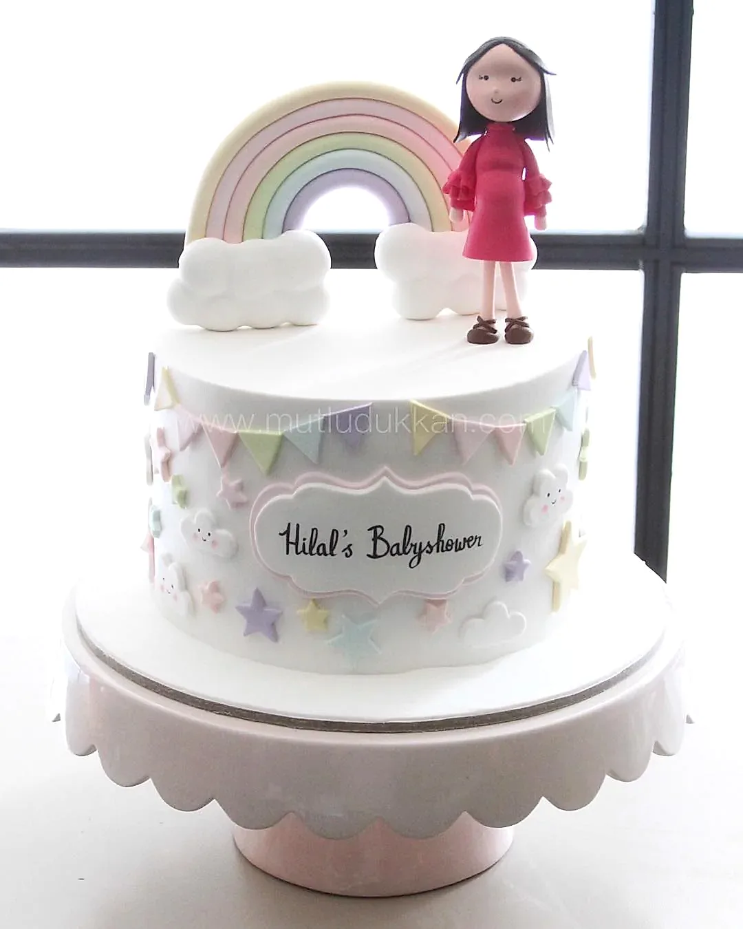 bebek doğum pastası – pastel renkli baby shower pastası