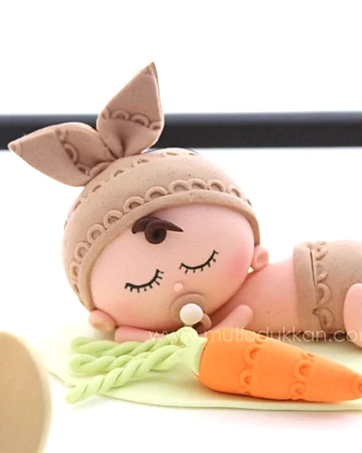 bebek pasta – hayvan süslemeli 1 yaş pastası