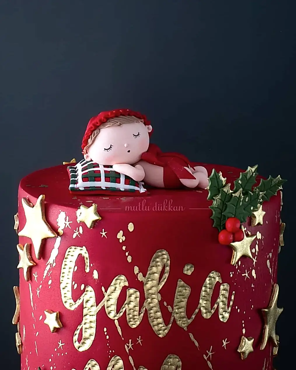 bebek pasta – yılbaşı temalı baby shower pastası