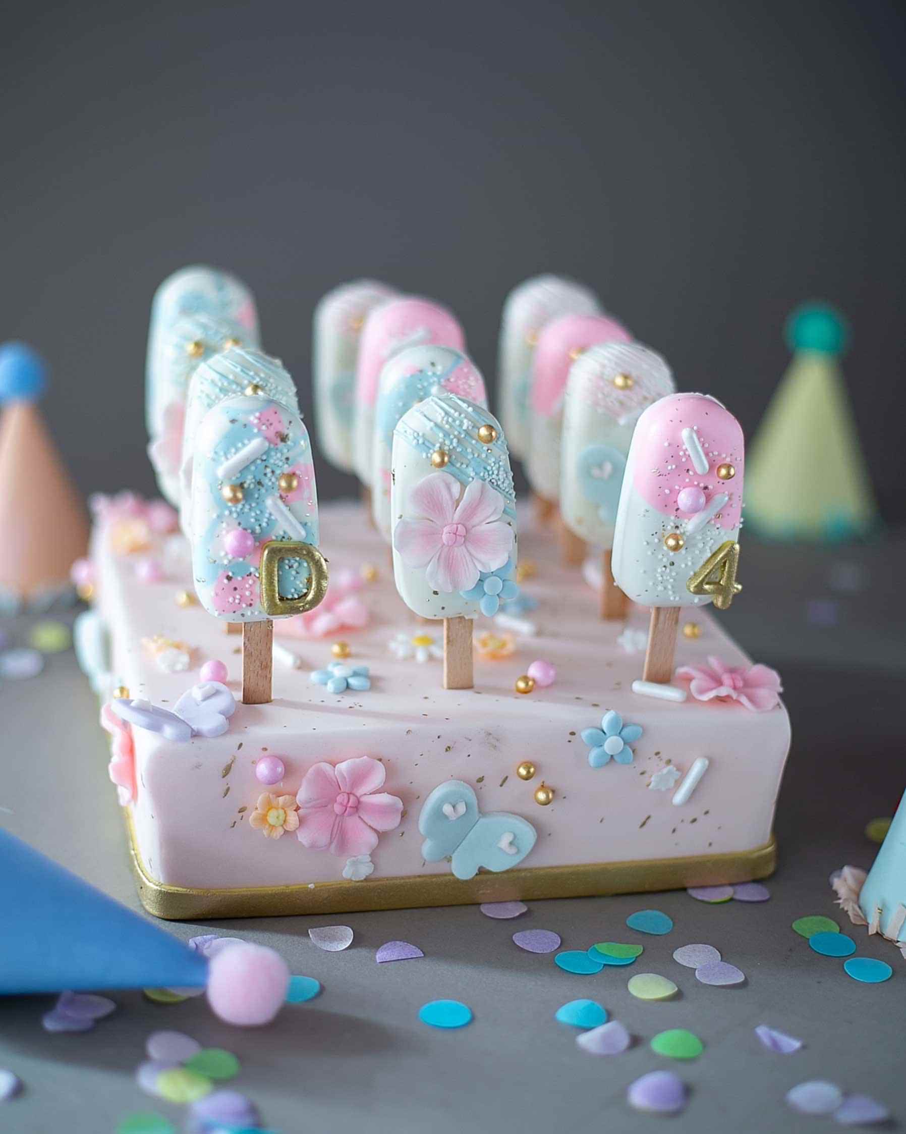 Çiçek Süslemeli Magnum Çikolata (Cakesicle)