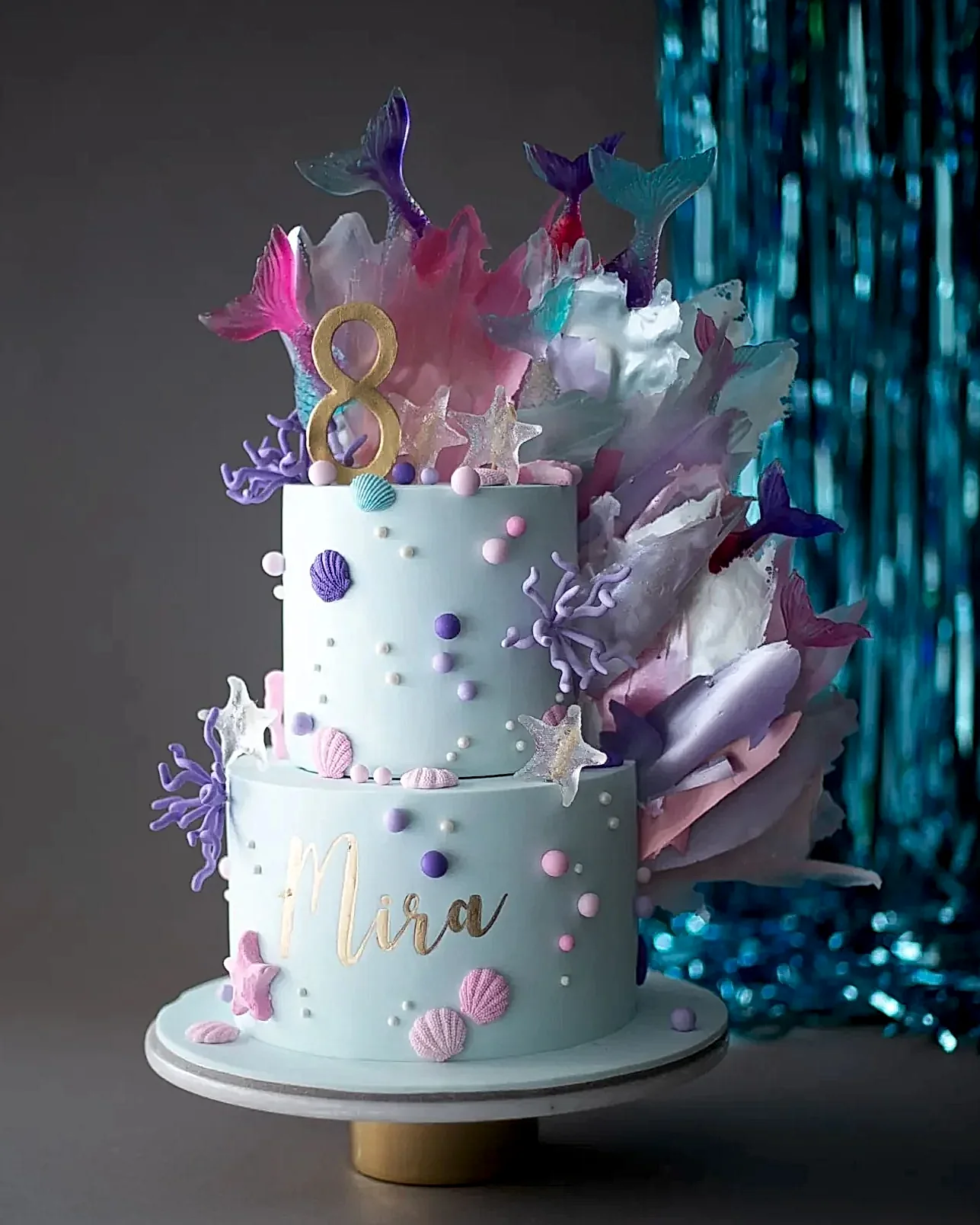 deniz kızı pasta – lolipop şekerli kız doğum günü pastası