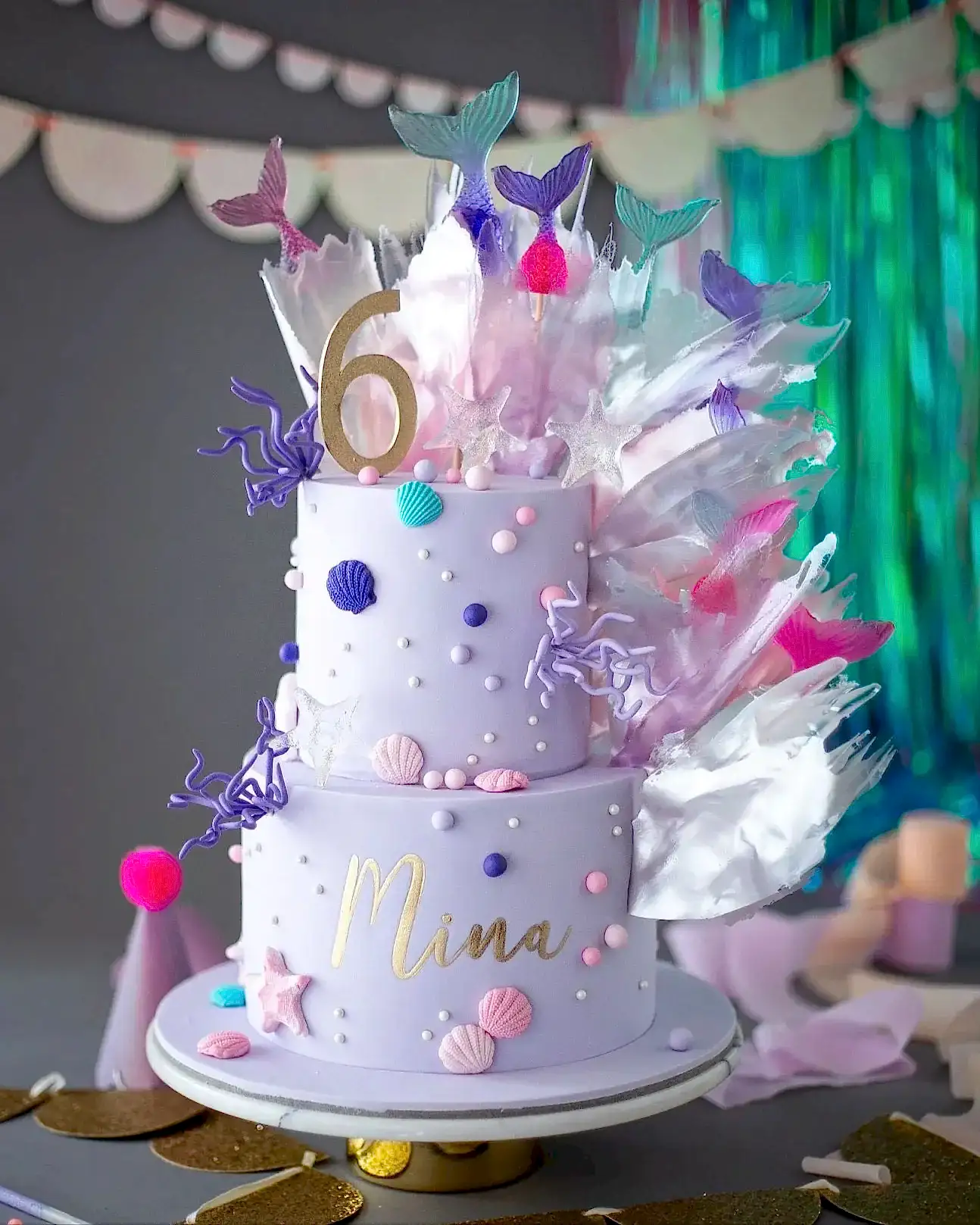 deniz kızı pasta – mor renkli kız doğum günü pastası