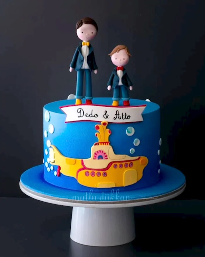 denizaltı pasta – deniz temalı erkek doğum günü pastası