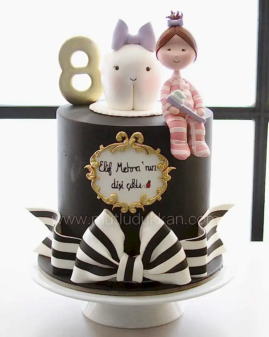 diş buğdayı pastası – kız çocuk figürlü ilk diş pastası