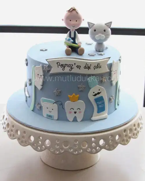 diş pastası – erkek çocuk ilk diş kutlama pastası