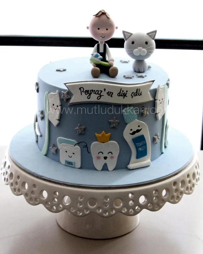 diş pastası – erkek çocuk ilk diş kutlama pastası