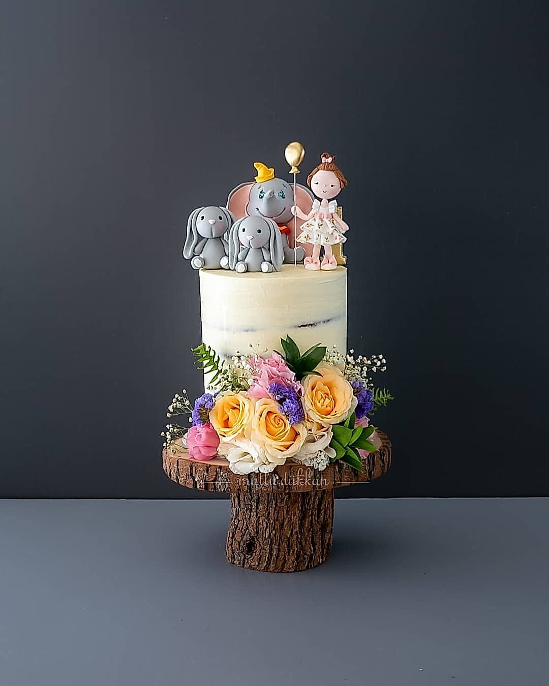 dumbo pasta – çizgi film temalı sevimli çocuk pastası (naked cake)