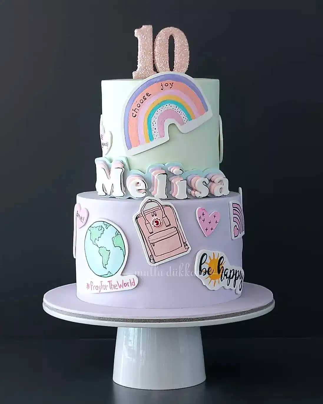 genç kız pastası – vsco etiket süslemeli teenage pastası