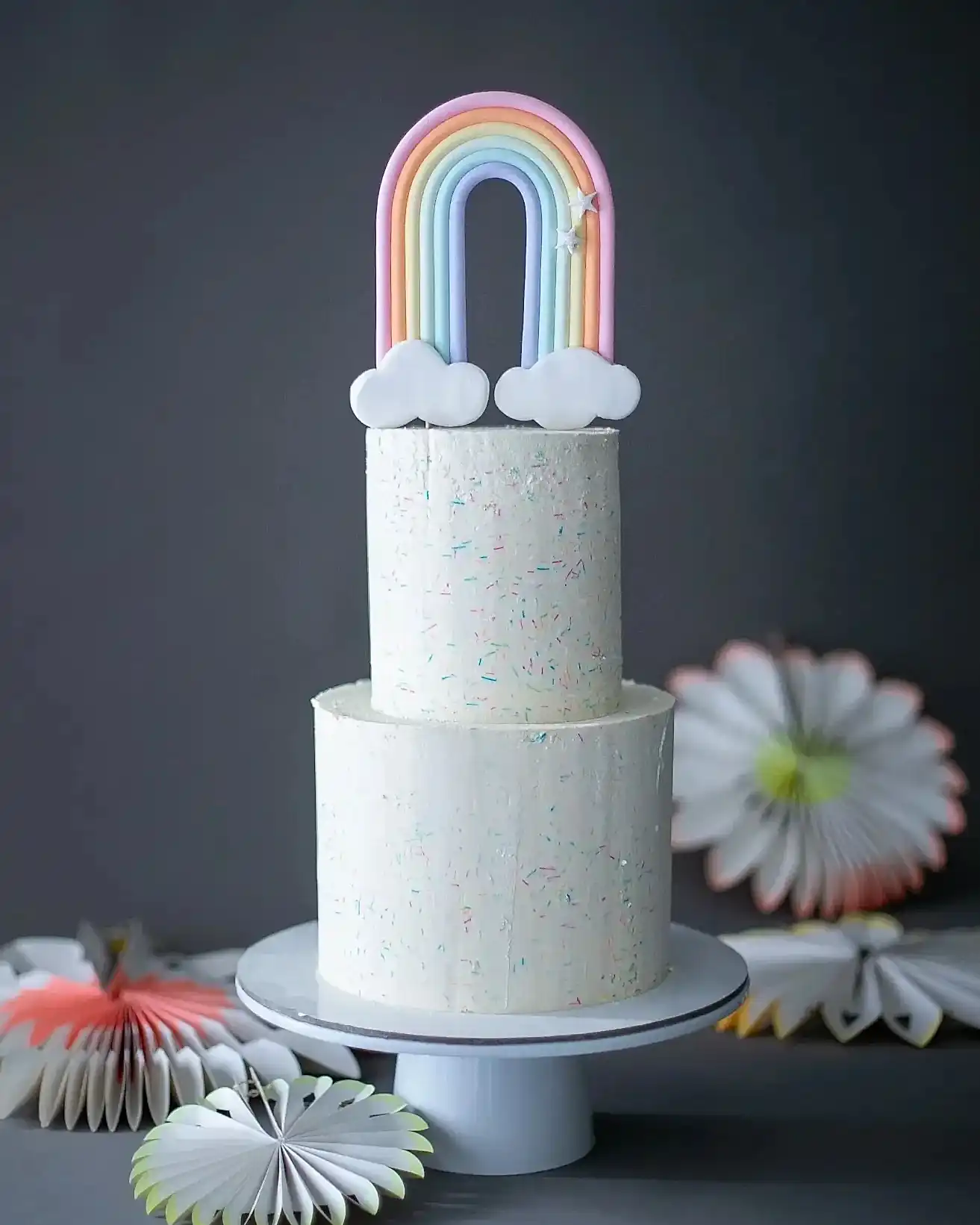 gökkuşağı pasta – şeker hamursuz sade pasta (naked cake)