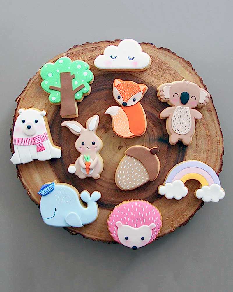 hayvan kurabiye – ayıcık, tilki ve tavşan süslemeli