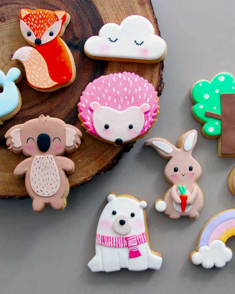 hayvan kurabiye – ayıcık, tilki ve tavşan süslemeli