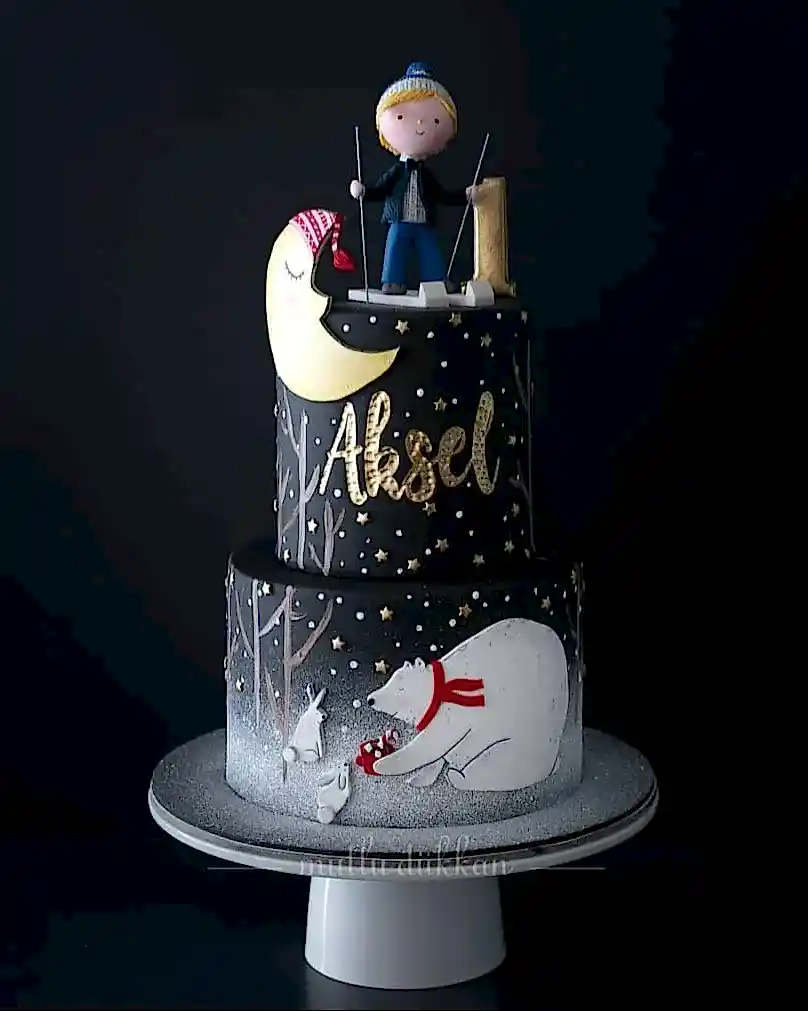 kış pasta – aydede ve kutup ayısı temalı çocuk pastası