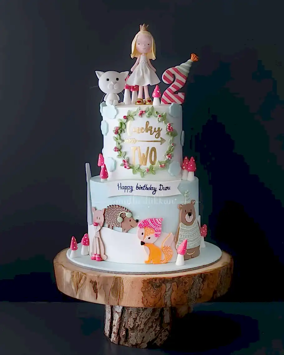 kış pasta – kar hayvanları temalı yılbaşı pastası