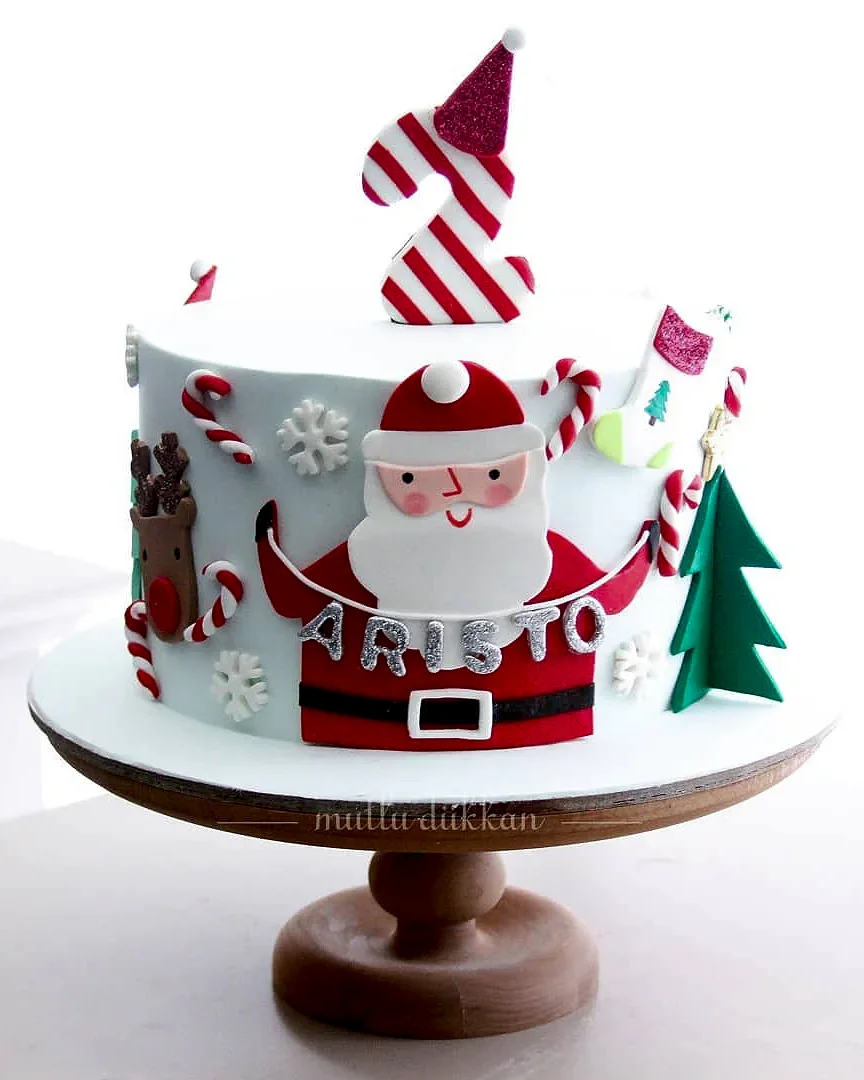 noel baba pasta – meri meri yılbaşı temalı çocuk pastası