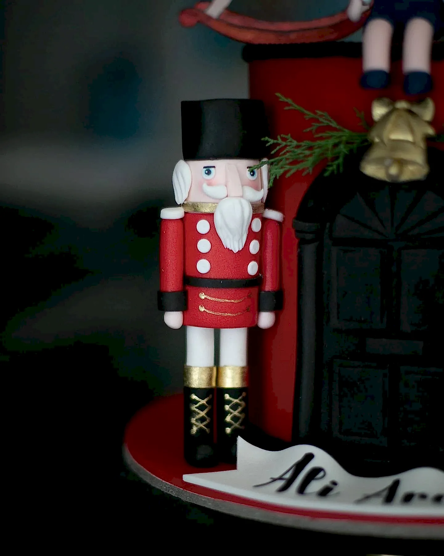 noel pasta – kurşun asker süslü erkek bebek pastası