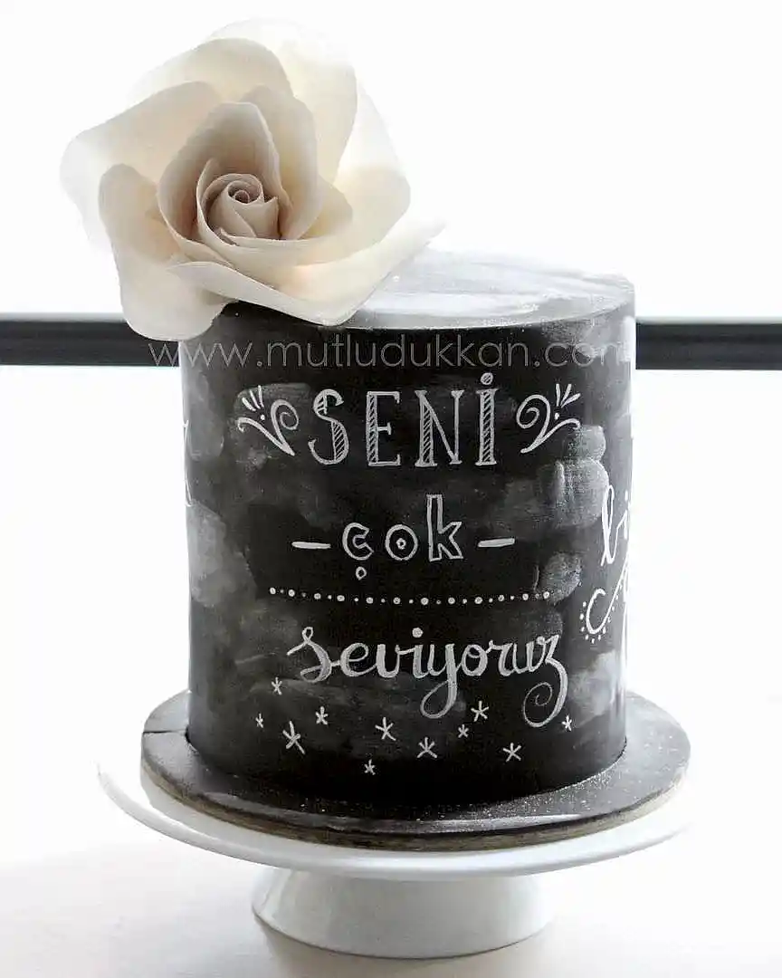 öğretmenler günü pastası – kara tahta temalı pasta