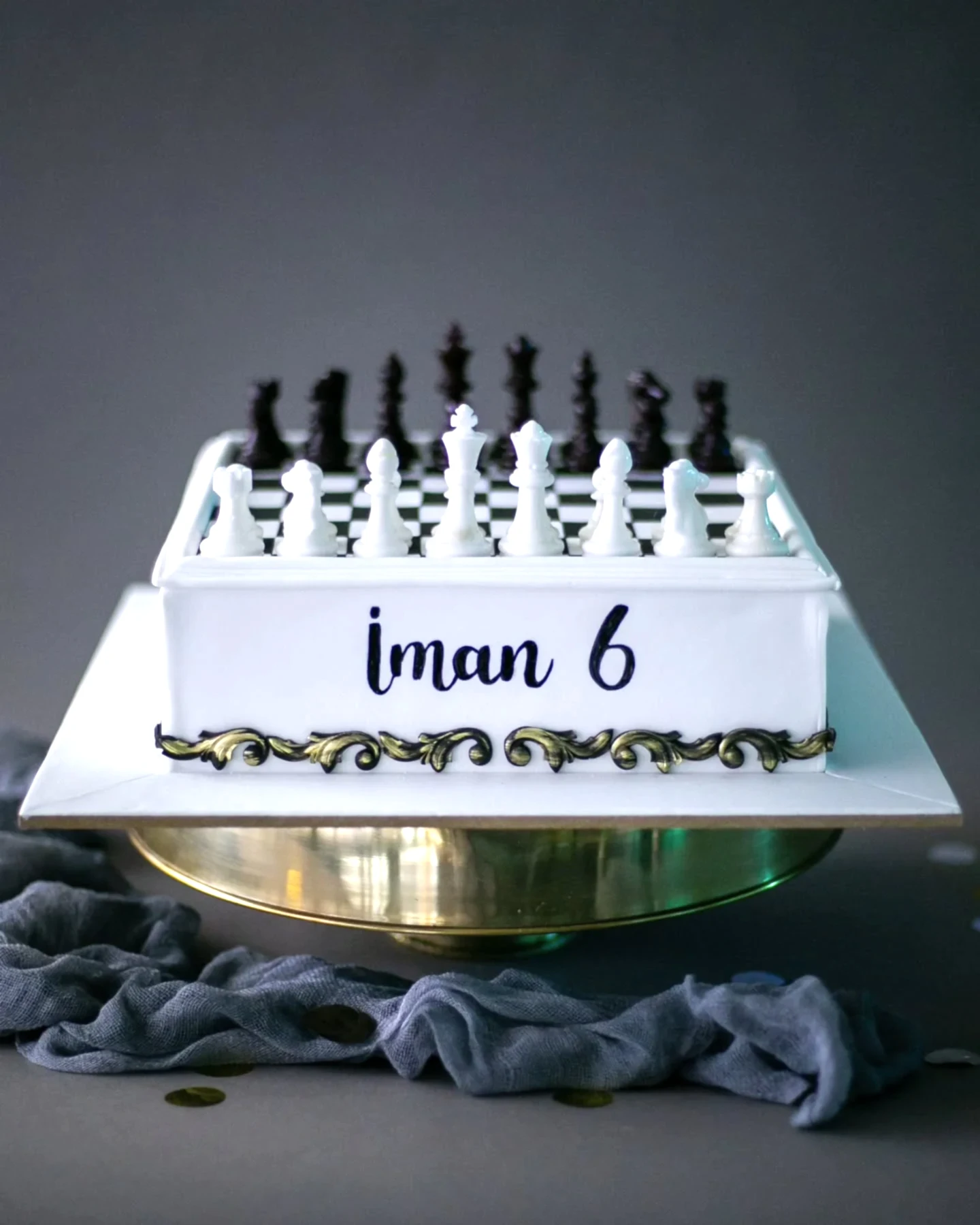 satranç pasta – strateji oyunu temalı doğum günü pastası