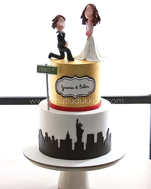 söz pasta – new york temalı evlilik teklifi pastası