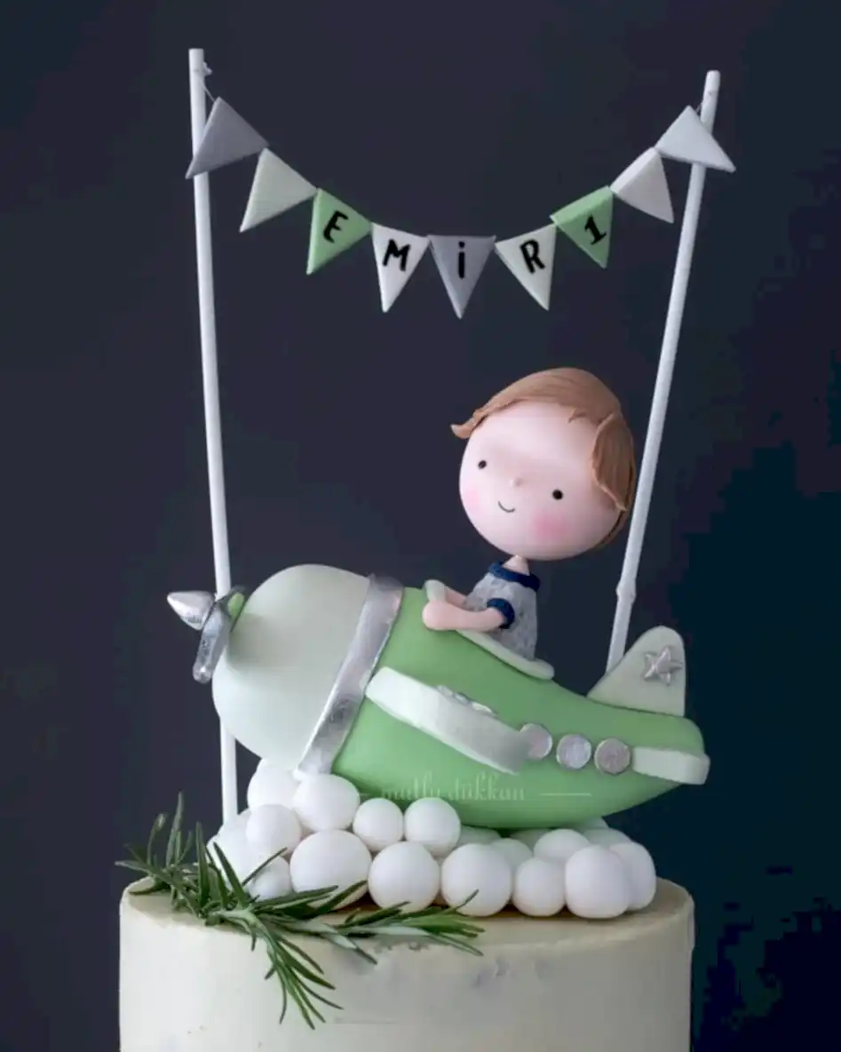 uçak pasta – şeker hamursuz çocuk pastası (naked cake)