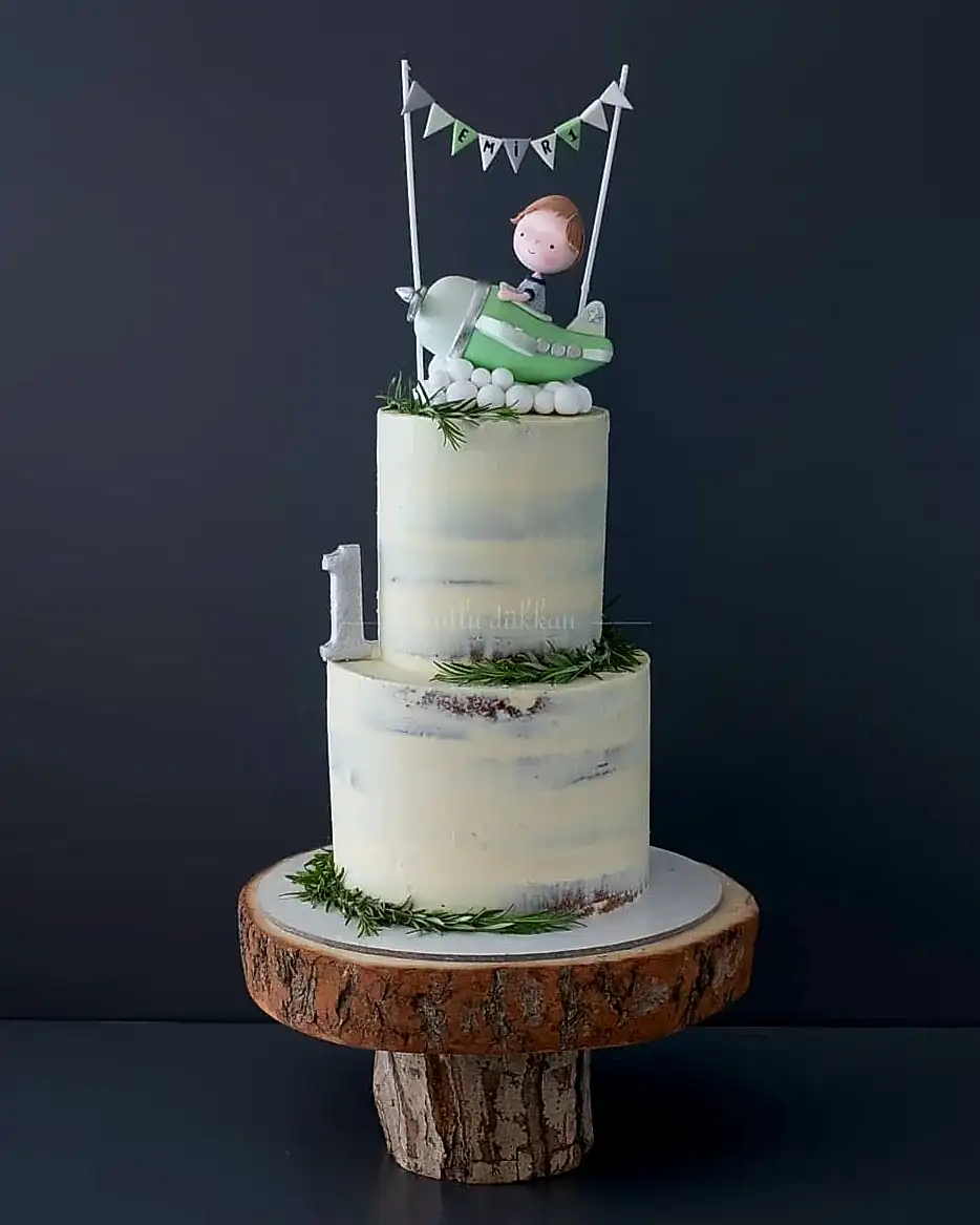 uçak pasta – şeker hamursuz çocuk pastası (naked cake)