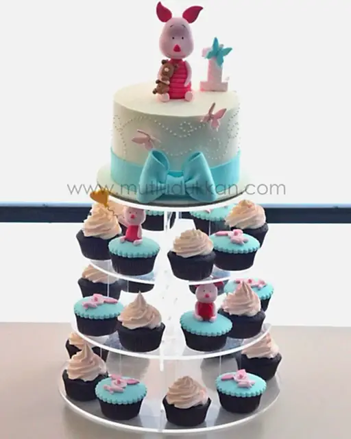 winnie the pooh pasta – piglet figürlü çocuk pastası