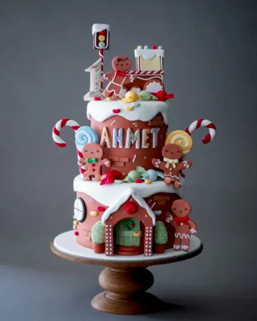 zencefilli kurabiye ev pasta – 1 yaş kurabiye adam pastası